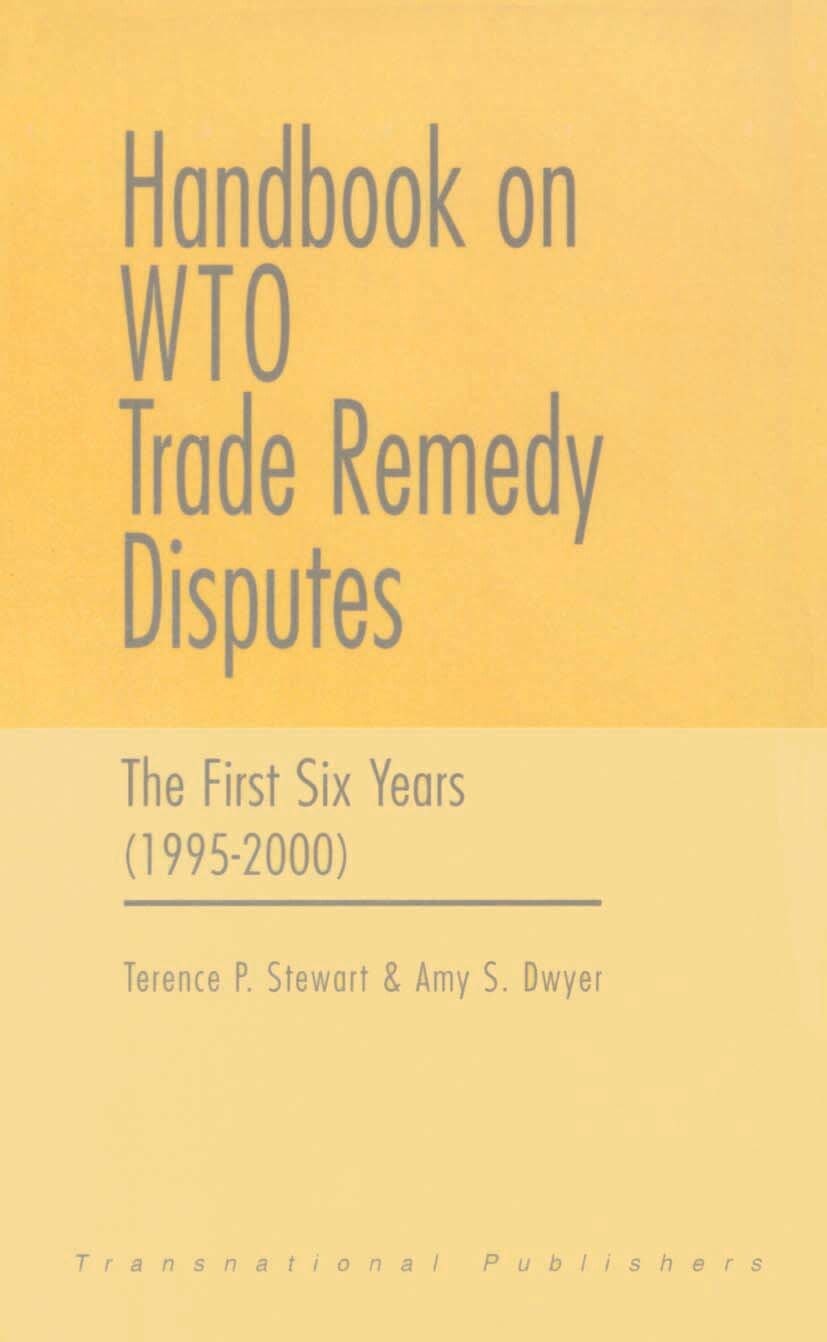 Book cover image for Handbook on WTO Trade Remedy Disputes ISBN: 9781571051950